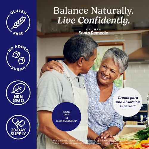 Vista 7 de Santo Remedio Super Nopal, fórmula exclusiva con Nopal, Gurmar (Gymnema Silvestre), picolinato de cromo y sulfato de vanadilo. 60 cápsulas