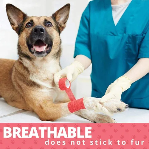 Vista 2 de Vet Wrap - Vendaje de compresión cohesivo autoadherente y cinta de gasa médica para perros, gatos y caballos, varios