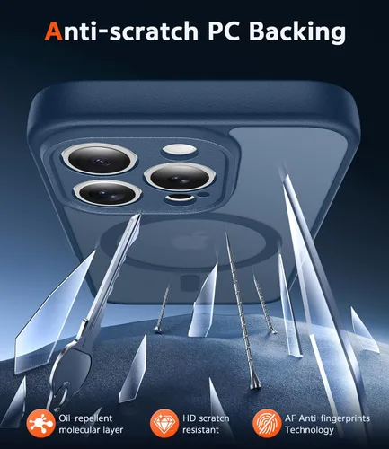 Vista 141 de FNTCASE Funda para iPhone 13 Pro-Max: Fundas magnéticas transparentes compatibles con Magsafe Slim anti amarillamiento protección contra caídas
