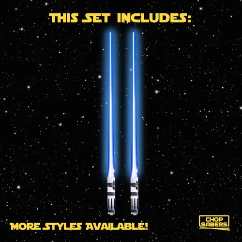 Vista 4 de Palillos de sable de luz con luz LED - Sables de luz brillantes de Star Wars, palillos reutilizables para sushi, juego de palillos con luz LED de 1