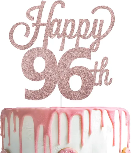 Vista 64 de LINGTEER - Decoración para pastel con texto "Happy Birthday 100", color negro