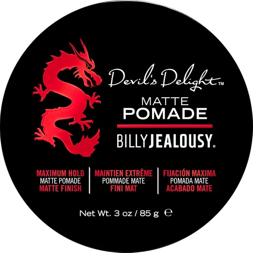 Billy Jealousy Devil's Delight - Pomada mate para hombres añade volumen y definición, fórmula a base de agua de fuerte fijación con aroma a sándalo