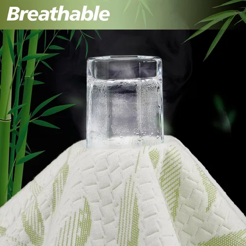 Vista 4 de Protector de colchón impermeable de bambú tamaño King, protector suave, transpirable y refrescante, protección para colchón de bolsillo profundo que