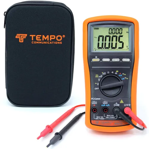 Vista 10 de TEMPO Comunicaciones MM200 Multímetro digital, Multi Metro Voltaje AC/DC, Corriente, Frecuencia, Resistencia, Verificar Diodos, Verificar Continuidad