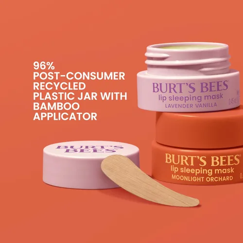 Vista 5 de Burt's Bees Moonlight Orchard - Máscara para dormir de labios, con ácido hialurónico y humectante de escualano para hidratar los labios al instante