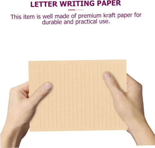 Vista 9 de Juego de papel de escritura retro, 100 hojas de letras rayadas, estacionario, sabor vintage