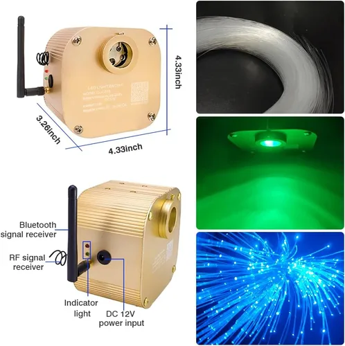 Vista 3 de FIREWORK Twinkle - Kit de techo RGBW Starlight de 16 W, 360 piezas, luces de estrella de fibra óptica mixtas de 9.8 pies para techo de coche y hogar