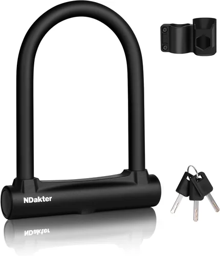 NDakter Bike Locks,17mm Shackle Heavy Duty Anti Theft Bike U Lock with 3 Keys ANG Sturdy Mounting Bracket, Perfect for Bicycles Scooters Mountain,