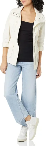 Vista 4 de Tienda Essentials Camiseta de tirantes de cuello cuadrado ajustada para mujer, paquete de 2