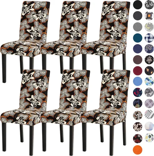 Vista 38 de Sufdari Juego de 2 fundas para sillas de comedor, fundas para sillas de cocina, fundas para sillas Parsons, protectores de sillas de elastano