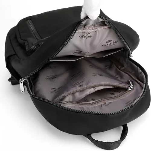 Vista 6 de Collsants Mochila pequeña para mujer, mini mochila de nailon, mochila de moda, bolsa de viaje, Beige, Mochilas Daypack