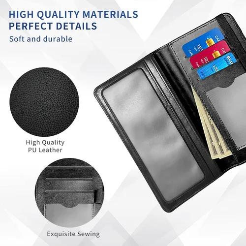 Vista 3 de DEGDFSGR Funda para chequera Cartera estándar de cuero de primera calidad con función de bloqueo RFID para hombres y mujeres, flor de sol