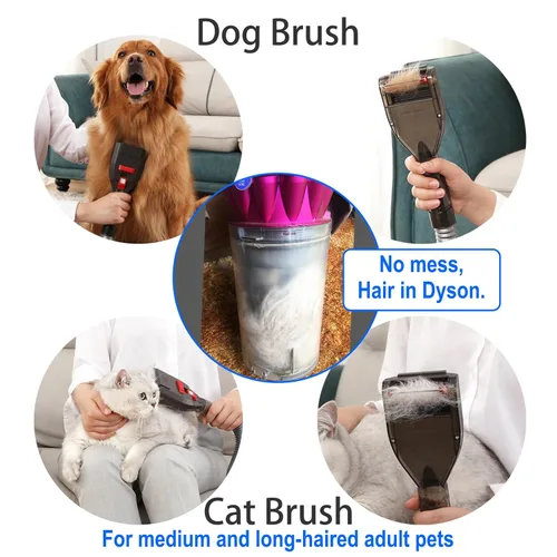 Vista 5 de Accesorio de vacío para pelo de perro para Dyson Cordless Upright Canister, herramienta de aseo para mascotas Cepillo para muda para V6 V7 V8 V10
