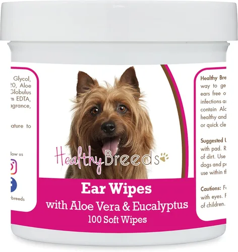 Vista 111 de Healthy Breeds Shih Tzu Toallitas de limpieza de oídos con aloe y eucalipto para perros, 100