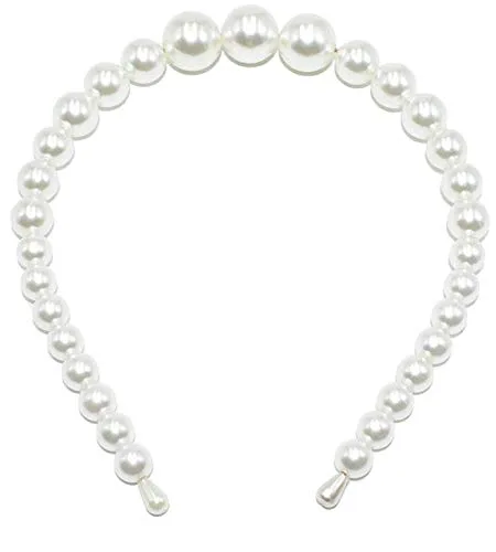 1 diadema de perlas, elegantes diademas de perlas de imitación blancas para el cabello, accesorios para el cabello para mujeres y niñas