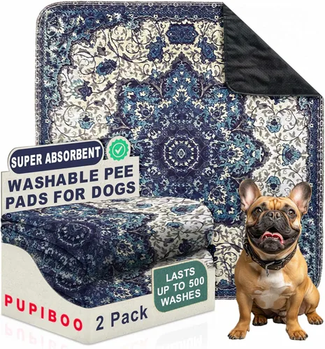 Vista 25 de PUPIBOO Almohadillas lavables para orina para perros y gatos – Almohadillas de entrenamiento reutilizables súper absorbentes para cachorros – 100%