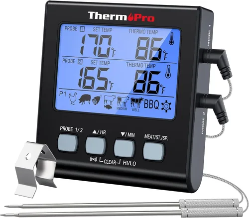 Vista 9 de TempPro TP16H - Termómetro digital LCD grande para carne, para cocinar, ahumar, asar a la parrilla, termómetro de alimentos con temporizador