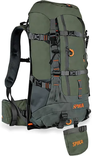SPIKA Mochila de caza con marco interno, mochila de senderismo impermeable para extensible, 40L + 80L + capacidad