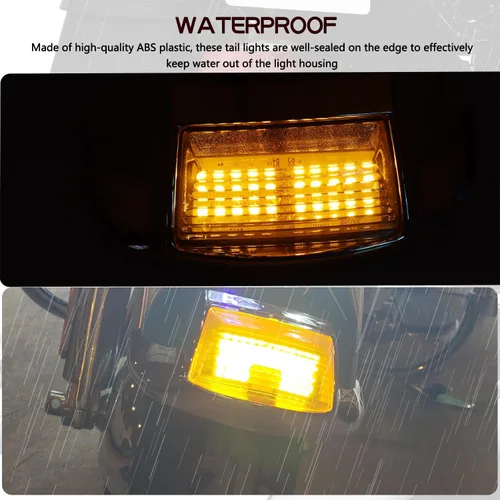 Vista 4 de Luces delanteras ahumadas de punta de guardabarros, señales de giro LED, compatibles con Harley FLHP FLHTPI Touring Road King FLHR Electra Glide