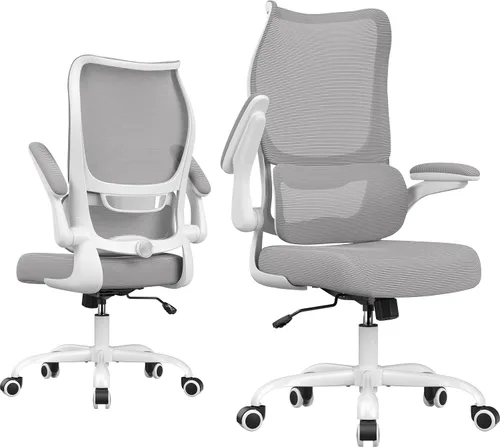 Vista 10 de Silla de oficina ergonómica - Silla de oficina cómoda de malla con respaldo alto con rueda de apoyo lumbar, sillas de oficina para el hogar