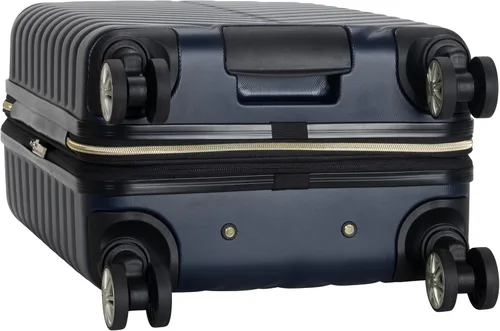 Vista 7 de Kenneth Cole REACTION Madison Square - Equipaje rígido expandible con estilo de Chevron para mujer, Azul marinoflor y brillo, 20-Inch Carry On