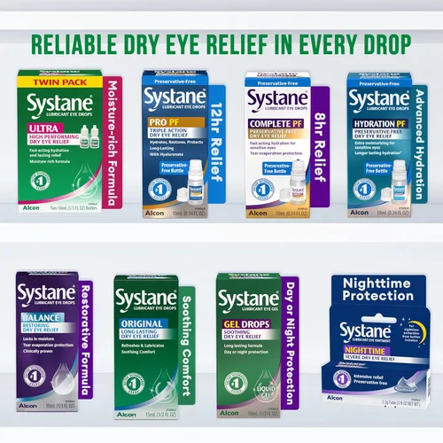 Vista 6 de Systane Ultra Gotas lubricantes para ojos, lágrimas artificiales para ojos secos, paquete doble, 10 ml cada una