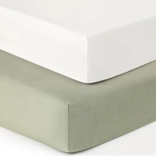 Vista 10 de GRSSDER Juego de 2 sábanas elásticas para cuna para bebé, ultra suaves, universales, se adaptan a la mayoría de las almohadillas de colchón de cuna