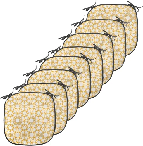 Vista 107 de Ambesonne Grunge Chair Seating Cushion, Retro Striped Background Pineapple Vintage Hippie Graphic, Anti-Slip Seat Padding for Kitchen & Patio