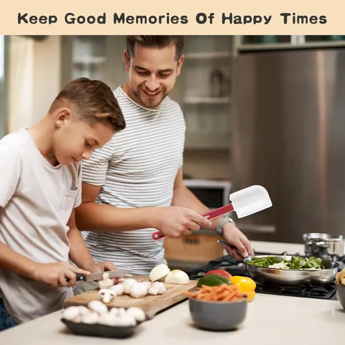 Vista 6 de 6 espátulas de silicona de alta temperatura, espátula de goma resistente al calor, raspador de silicona comercial con mango para cocina, cocina