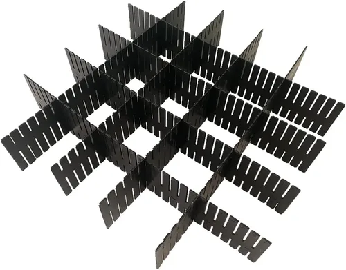 Vista 9 de Organizador de cajones de plástico para bricolaje, 8 unidades, divisores de cajones ajustables para el hogar, calcetines, ropa interior, suministros