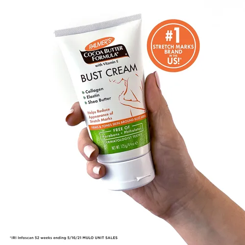 Vista 6 de Palmer's Crema de busto con fórmula de manteca de cacao para el cuidado de la piel durante el embarazo con vitamina E, 4.4 onzas (paquete de 3)