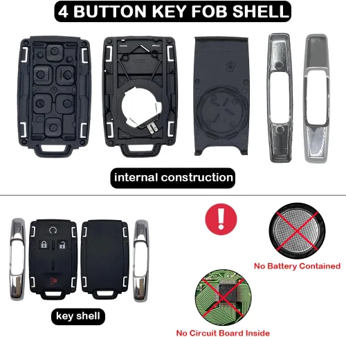 Vista 2 de Funda de reemplazo para llavero para Chevy Silverado Colorado GMC Sierra 1500 2500 3500 HD Canyon 2014 2015 2016 2017 2018 2019 2020 2021