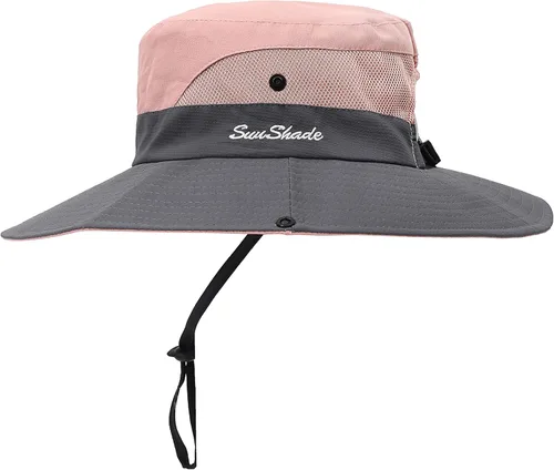 Vista 21 de Sombrero de sol para mujer de verano, sombrero de playa de ala ancha, protección UV al aire libre, plegable, malla fresca, diseño para cola