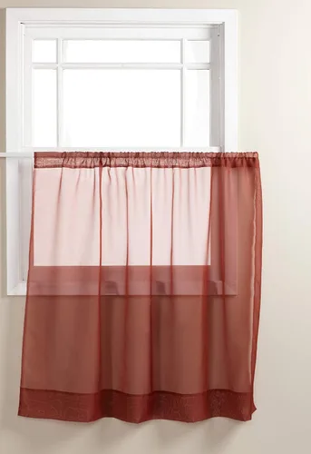 Vista 44 de Stylemaster Elegance Cenefa recta de gasa transparente, 60 x 14 pulgadas, color dorado