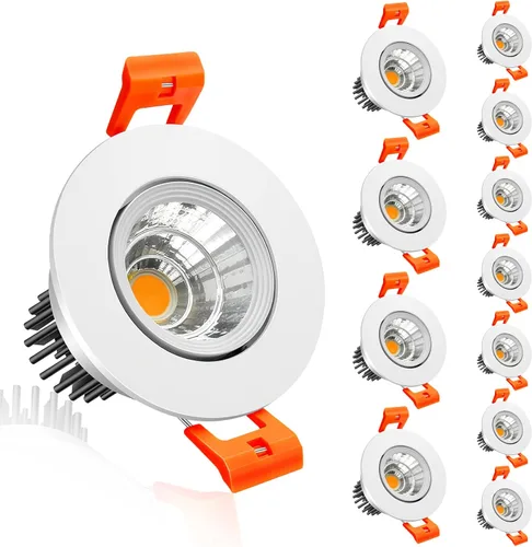 Vista 26 de inShareplus Downlight LED de 2 pulgadas, iluminación empotrable de 3 W, regulable, luz blanca cálida de 3000 K, CRI80, luces de techo