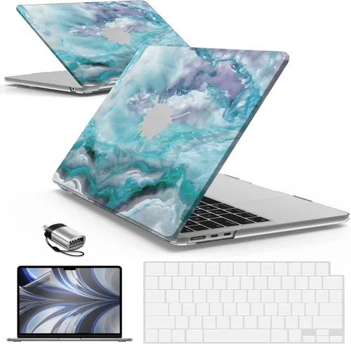 Vista 41 de IBENZER Compatible con MacBook Air 13 pulgadas 2025 2024 2023 2022 Funda M4 A3240 M3 A3113 M2 A2681, Funda Rígida y Cubierta de Teclado y Película
