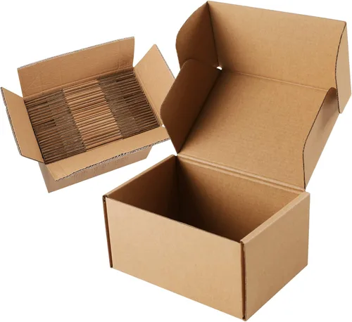 Vista 10 de Cajas de cartón corrugado marrón - 4"x4"x2", paquete de 30 cajas pequeñas de envío para correo y embalaje