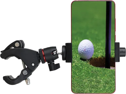 Vista 10 de Phone Holder with Clamp for Golf Cart Universal Phone Mount Holder for Bicycle, Wheelchair, Stroller Mic Stand Phone Holder