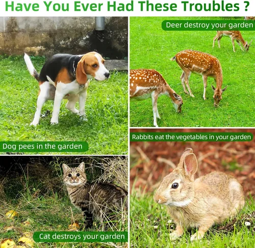Vista 2 de 4-Pack Solar Ultrasonic Animal Repellent Outdoor: 2026 Upgraded Deer Repellent Devices & Cat Repeller for Yard, Motion Detection Squirrel Raccoon