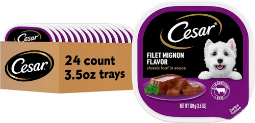 Vista 12 de Cesar Clásico - Comida húmeda para perros adultos en salsa con sabor a chuletón, comida húmeda para perros, bandejas fáciles de pelar de 3.5 oz, 24