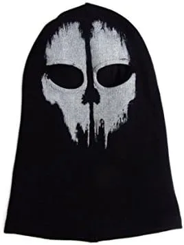 Vista 3 de Unisex Ghost Print Stocking Balaclava Mask Good for War Game Halloween Cosplay