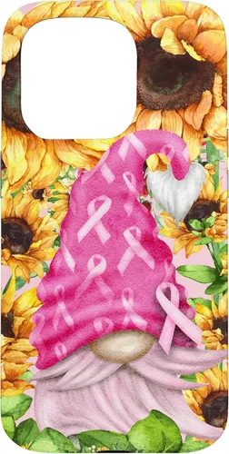 Vista 14 de Funny Breast Cancer Sunflower For Women Cute Pink Gnome Case for iPhone 16