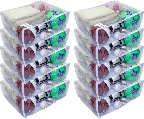 Vista 7 de 1 paquete de bolsas de almacenamiento de vinilo extra resistentes con cremallera de 22 x 18 x 7.5 pulgadas (transparente) para suéteres, mantas