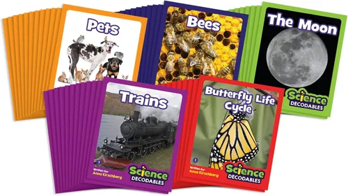 Vista 4 de Junior Learning Beanstalk Books - Juego de cartas y sonidos Decodificables de ciencia de no ficción, multicolor