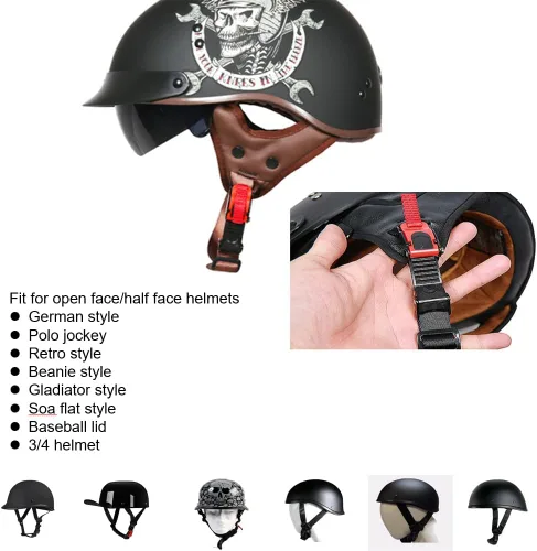 Vista 3 de Hebilla de casco de liberación rápida, 2 piezas de hebilla de desconexión para casco de motocicleta, clip de velocidad y correa de barbilla 1 rojo