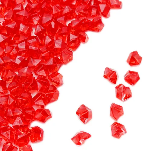 Vista 10 de PMLAND Rocas de hielo falsas transparentes – 180 piezas grandes de gemas acrílicas negras trituradas de diamantes de plástico para centros de mesa