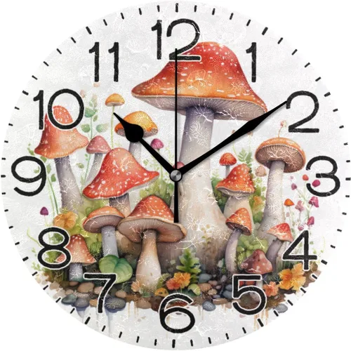 Vista 21 de ALAZA Reloj de pared de mármol marrón natural, funciona con pilas, sin tictac, silencioso, de cuarzo, analógico, rústico, rústico, reloj redondo