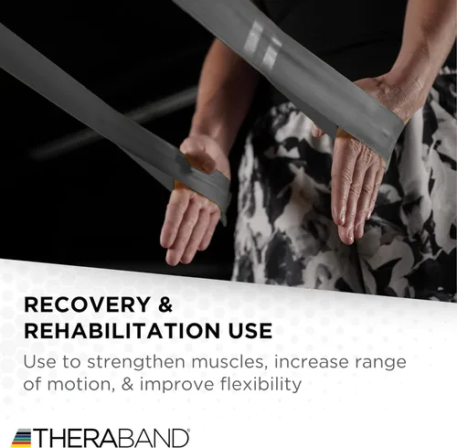 Vista 6 de THERABAND CLX Resistance Band with Loops, 5-Foot Non-Latex Exercise Band for Mobility, Rehab, Stretching & Home Workouts, Color-Coded Resistance
