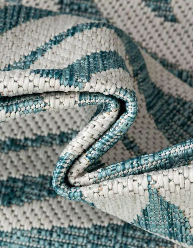 Vista 63 de Unique Loom - Tapete de la colección Outdoor Botanical, diseño de palmera (4.1 pies x 6.1 pies, rectangular, color azul/azul marino)