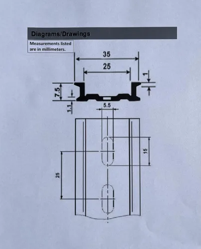 Vista 8 de T&G - 10 unidades de riel DIN ranurado de aluminio RoHS de 8 pulgadas de largo 1.378 in de ancho 0.295 in de alto